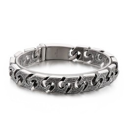 Pulseira De Titânio Vintage Geométrica Chique Para Homens