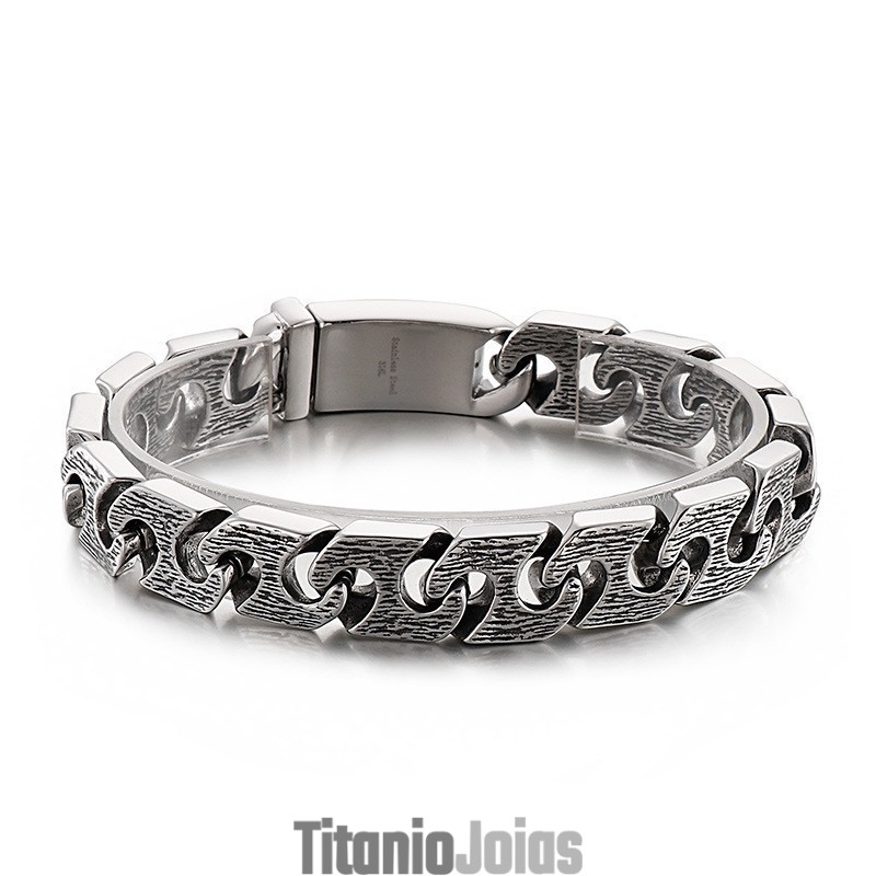 Pulseira De Titânio Vintage Geométrica Chique Para Homens Pulseira De Titânio Vintage Geométrica Chique Para Homens