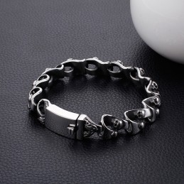 Pulseira De Titânio Com Caveira Estilosa E Estilosa Para Homens