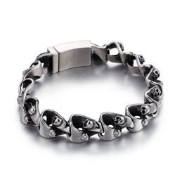 Pulseira De Titânio Com Caveira Estilosa E Estilosa Para Homens