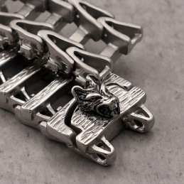 Pulseira De Titânio Com Cabeça De Dragão Estilo Chique Para Homens