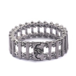 Pulseira De Titânio Com Cabeça De Dragão Estilo Chique Para Homens