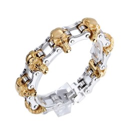 Pulseira De Bicicleta Masculina De Titânio Com Revestimento De Caveira Da Moda Exagerada