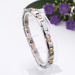Pulseira De Titânio Com Ímã De Diamante Para Homens E Mulheres