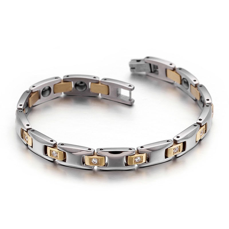 Pulseira De Titânio Com Ímã De Diamante Para Homens E Mulheres Pulseira De Titânio Com Ímã De Diamante Para Homens E Mulheres