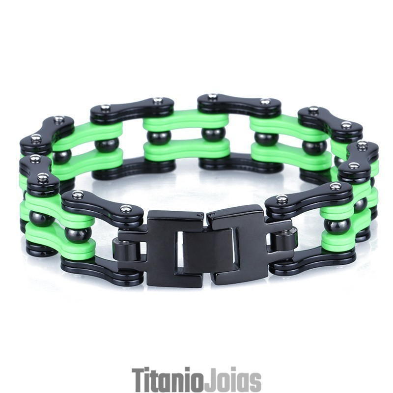 Pulseira De Ciclismo Masculina De Titânio Galvanizado Estilo Rock Hip-Hop Pulseira De Ciclismo Masculina De Titânio Galvanizado Estilo Rock Hip-Hop