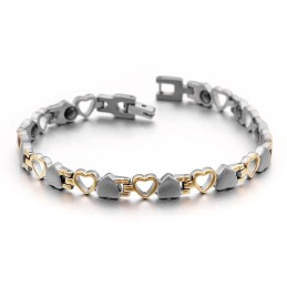 Pulseiras Masculinas E Femininas De Titânio Com Ímã De Bílis Preta Love Para Presente