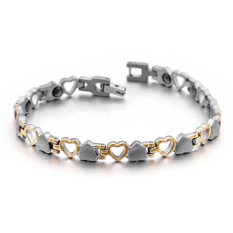 Pulseiras Masculinas E Femininas De Titânio Com Ímã De Bílis Preta Love Para Presente Pulseiras Masculinas E Femininas De Titânio Com Ímã De Bílis Preta Love Para Presente