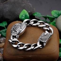 Pulseira De Titânio Curva Com Cruz E Zircônia Da Moda Para Homens