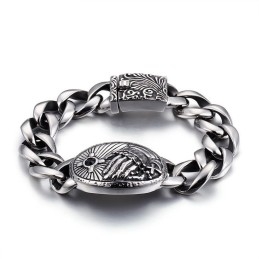 Pulseira De Titânio Curva Com Cruz E Zircônia Da Moda Para Homens