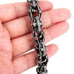 Pulseira De Titânio Cruzada Para Homens