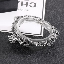 Pulseira De Titânio Com Dragão Do Zodíaco Chique E Estilosa Para Homens