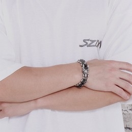 Pulseira De Titânio Cool Keel Exagerada Para Homens