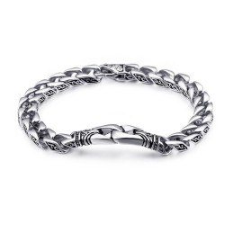 Pulseira De Titânio Floral De Mão Da Moda Para Homens