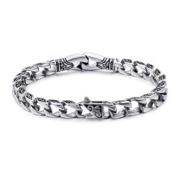 Pulseira De Titânio Floral De Mão Da Moda Para Homens