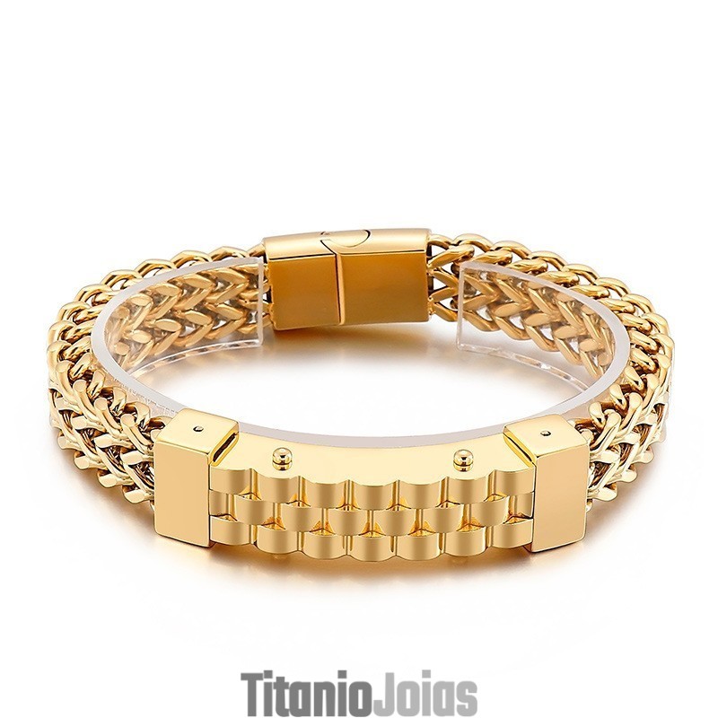 Pulseira De Titânio Masculina Estilo Hip-Hop