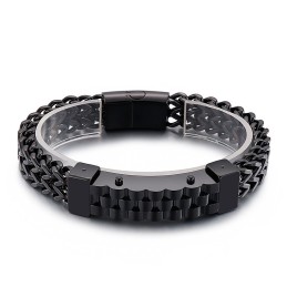 Pulseira De Titânio Masculina Estilo Hip-Hop