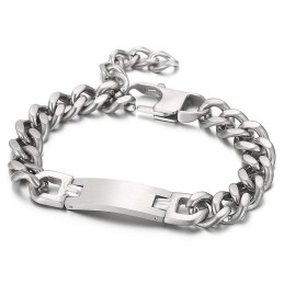 Pulseira De Titânio Com Corrente De Cauda Curva Da Marca Da Moda Para Homens
