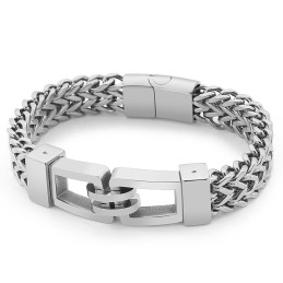 Pulseira De Titânio Masculina Rock And Roll Hip-Hop Hand Puller 21,5 Cm