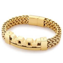 Pulseira De Titânio Quadrada Vazada Da Moda Para Homens