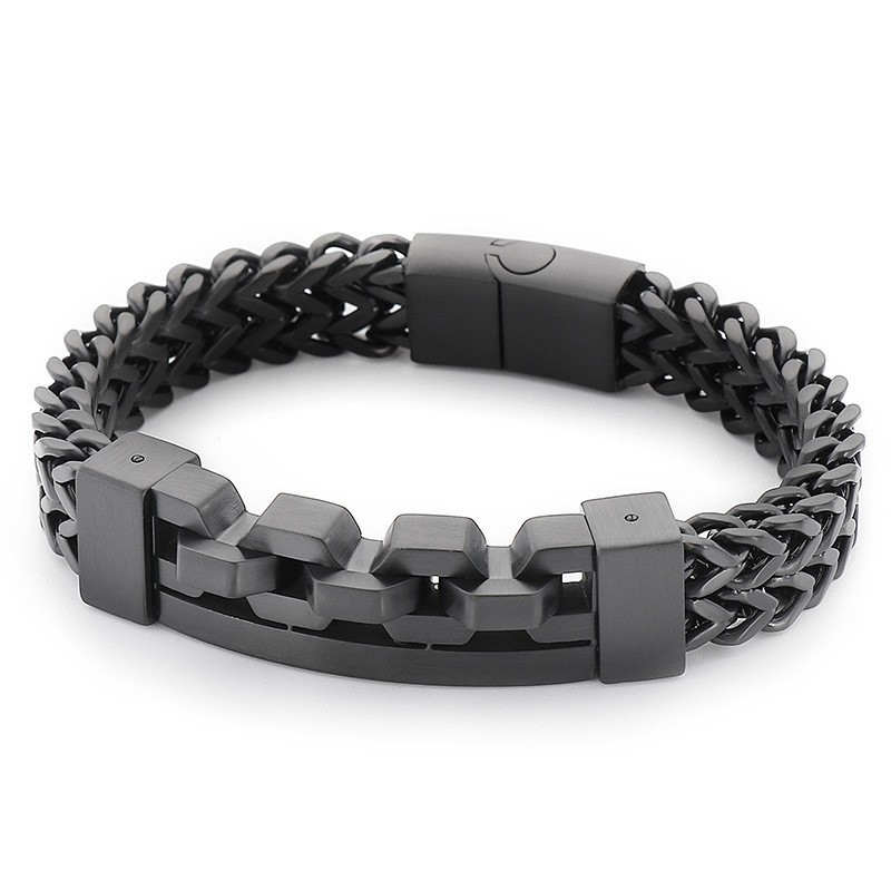Pulseira De Titânio Quadrada Vazada Da Moda Para Homens Pulseira De Titânio Quadrada Vazada Da Moda Para Homens