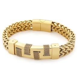 Pulseira De Titânio Trançada Da Marca Fashion Street Curved Para Homens