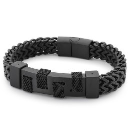 Pulseira De Titânio Trançada De Marca Curvada Para Fotografia De Rua Da Moda Para Homens