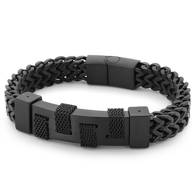 Pulseira De Titânio Trançada De Marca Curvada Para Fotografia De Rua Da Moda Para Homens Pulseira De Titânio Trançada De Marca Curvada Para Fotografia De Rua Da Moda Para Homens