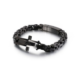 Pulseira De Titânio Hip-Hop Com Curva Cruzada Para Homens