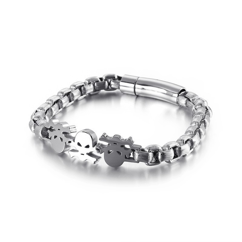 Pulseiras De Titânio Masculinas Com Caveira Estilo Hip-Hop E Estilo De Rua
