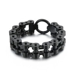 Pulseira De Bicicleta Masculina De Titânio Com Cruz Oca Rock Hip Hop
