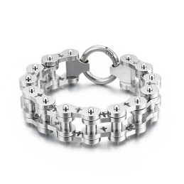 Pulseira De Bicicleta Masculina De Titânio Com Cruz Oca E Rock Hip-Hop