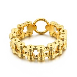 Pulseira De Bicicleta Masculina De Titânio Com Cruz Oca E Rock Hip-Hop