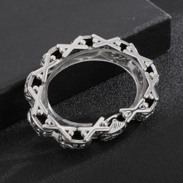 Pulseira De Titânio Vazada Em Formato De X Com Estampa Floral Para Homens