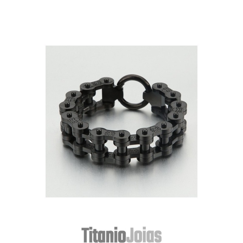 Pulseira De Bicicleta De Titânio Masculina Com Estampa De Pirata E Estilo Rock Hip-Hop