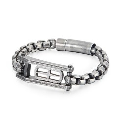 Pulseira Masculina Quadrada Cruzada De Titânio