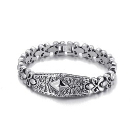 Pulseira De Titânio Em Formato De Diamante Da Marca Fashion Flower Bay Para Homens