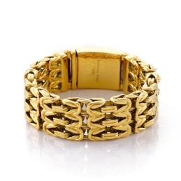 Pulseira Masculina De Titânio Vazada Em Formato De V