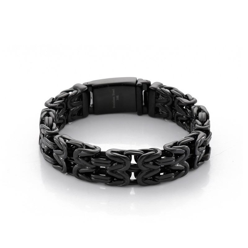 Pulseira Masculina De Titânio Vazada Em Formato De V