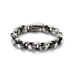 Pulseira Masculina De Titânio Com Cordão O