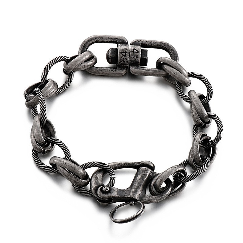 Pulseiras De Titânio Com Emenda De Palavra O Da Fashion Street Para Homens Pulseiras De Titânio Com Emenda De Palavra O Da Fashion Street Para Homens