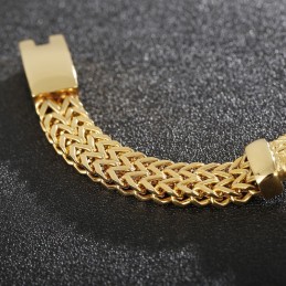 Pulseira Masculina Street Cool Double Keel Gold De Titânio