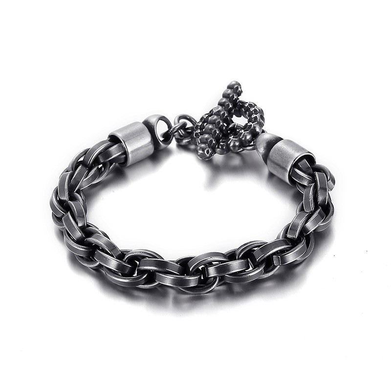 Pulseira De Titânio Com Fecho De Caveira Da Moda Para Homens Pulseira De Titânio Com Fecho De Caveira Da Moda Para Homens