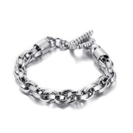 Pulseira De Titânio Com Fecho De Caveira Da Moda Para Homens