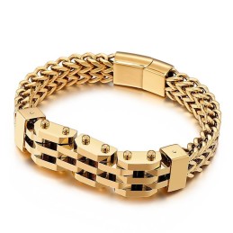 Pulseira De Titânio Dupla Camada E Fileira Dupla Para Homens