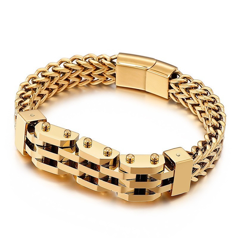 Pulseira De Titânio Dupla Camada E Fileira Dupla Para Homens Pulseira De Titânio Dupla Camada E Fileira Dupla Para Homens