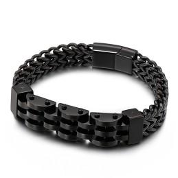 Pulseira De Titânio Dupla Camada E Fileira Dupla Para Homens