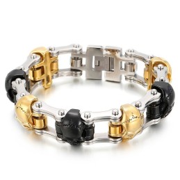 Pulseira De Titânio Com Caveira Popular E Estilosa Para Homens