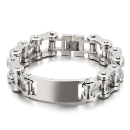 Pulseira De Titânio Estilo Biker Cool Chic Para Homens