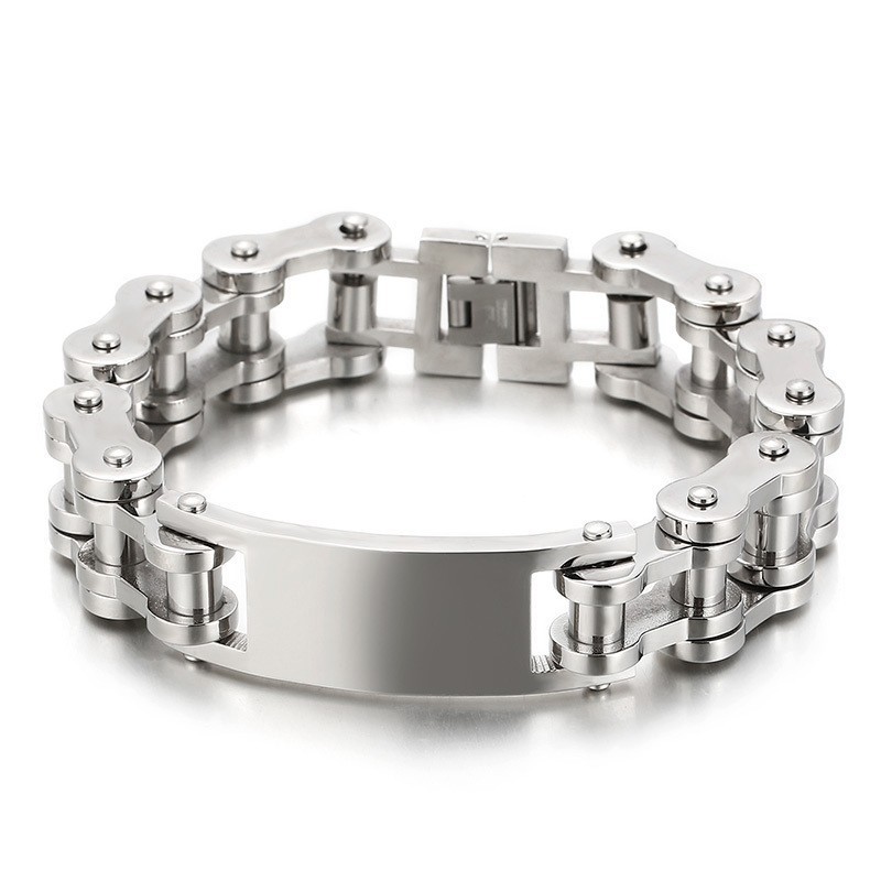 Pulseira De Titânio Estilo Biker Cool Chic Para Homens Pulseira De Titânio Estilo Biker Cool Chic Para Homens